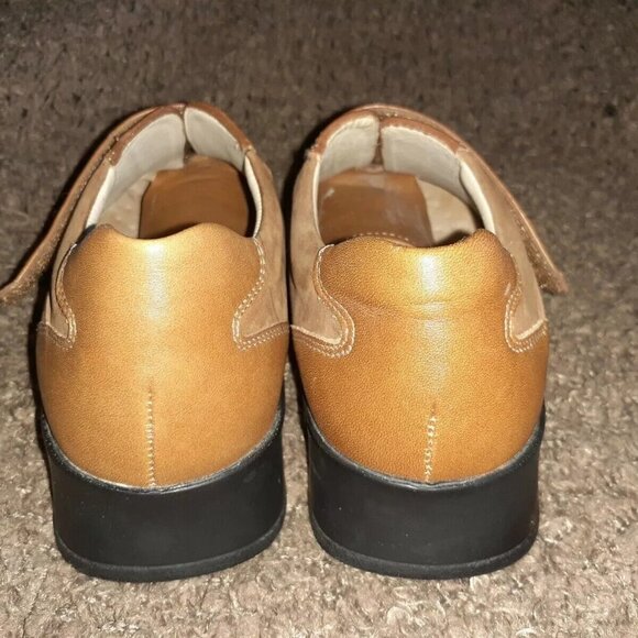FINN COMFORT-Tan Brown Leather/Nubuck Double Strap Walking Shoes-Near Mint - Picture 5 of 7